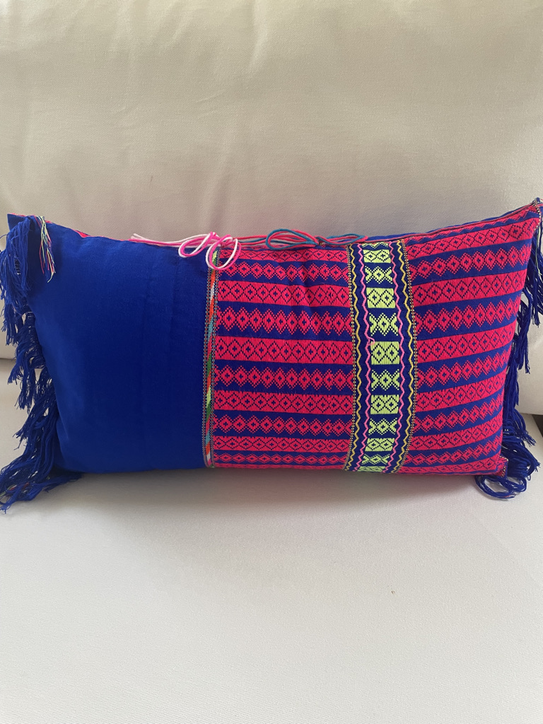 Exclusive design Karen Hill tribe handwoven lumbar pillow cover